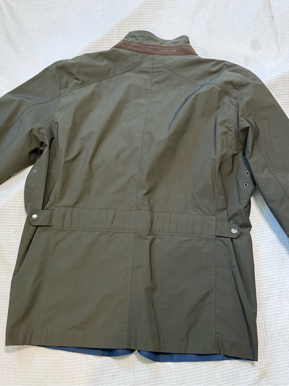 Men's reversible blue Olive Green Field Jacket - Picture 6 of 14